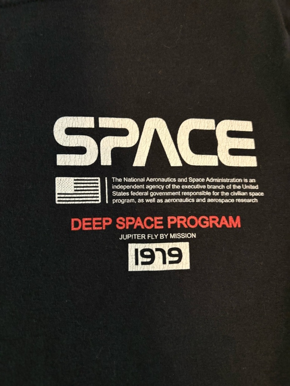 RSQ NASA Space Long Sleeve Shirt Black Graphic Size M - Picture 3 of 6